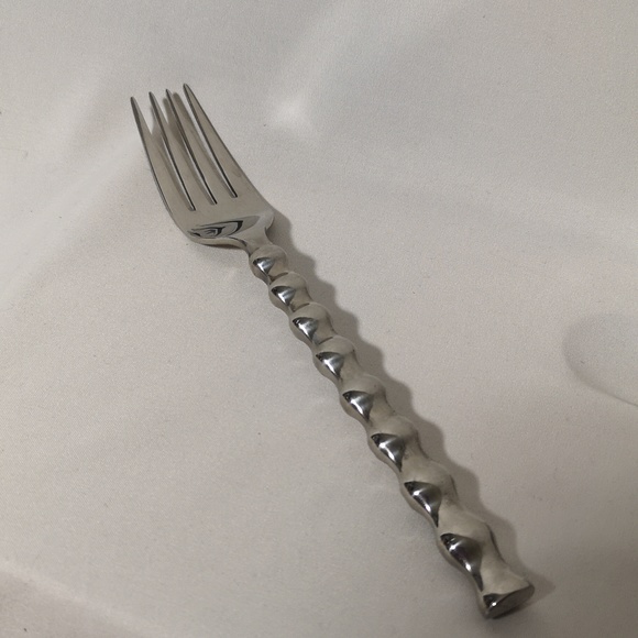 Set of Ten Stainless Steel Forks Krinkle-like Pattern 7.5" by Towle - Picture 4 of 7